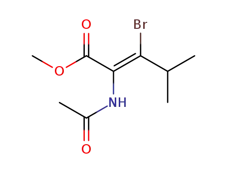Molecular Structure of 188656-19-1 (2-Pentenoic acid, 2-(acetylamino)-3-bromo-4-methyl-, methyl ester, (E)-)