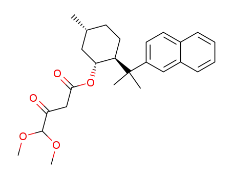 Molecular Structure of 160946-53-2 (4,4-Dimethoxy-3-oxo-butyric acid (1R,2S,5R)-5-methyl-2-(1-methyl-1-naphthalen-2-yl-ethyl)-cyclohexyl ester)