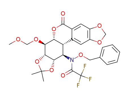 N-<(12S,12aS,4R,11bR,3aR,4aR)-4-(methoxymethoxy)-2,2-dimethyl-6-oxo(4,12,11b,12a,3a,4a,-hexahydro-9H-1,3-dioxoleno<4,5-7',6'>isochromano-<4',3'-5,4>benzo<1,2-d>1,3-dioxolan-12-yl)>-2,2,2-trifluoro-N-(phenylmethoxy)acetamide