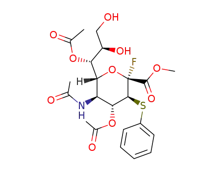 (2R,3S,4R,5S,6R)-4-Acetoxy-6-((1R,2R)-1-acetoxy-2,3-dihydroxy-propyl)-5-acetylamino-2-fluoro-3-phenylsulfanyl-tetrahydro-pyran-2-carboxylic acid methyl ester