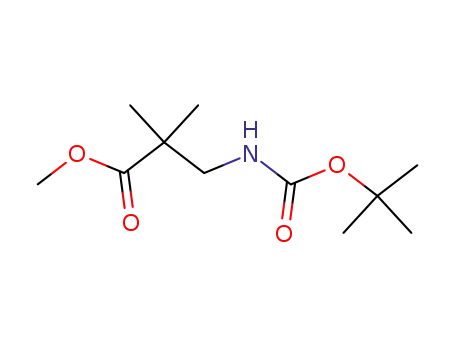 Molecular Structure of 195387-08-7 (Propanoic acid, 3-[[(1,1-dimethylethoxy)carbonyl]amino]-2,2-dimethyl-,
methyl ester)