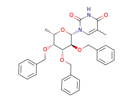 1-(2',3',4'-tri-O-benzyl-β-L-fucopyranosyl)-thymine