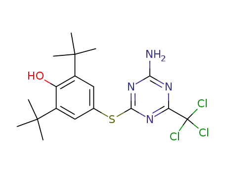 2-amino-6-(3,5-di-tert-butyl-4-hydroxyphenylthio)-4-trichloromethyl-sym-triazine