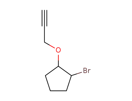 Molecular Structure of 80997-78-0 (1-Bromo-2-prop-2-ynyloxy-cyclopentane)