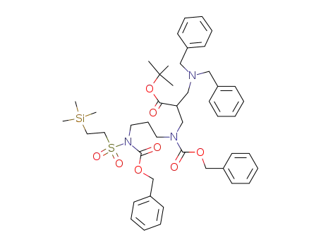 6,10-dibenzyl 12-tert-butyl 14-benzyl-2,2-dimethyl-15-phenyl-5-thia-6,10,14-triaza-2-silapentadecane-6,10,12-tricarboxylate, 5,5-dioxide