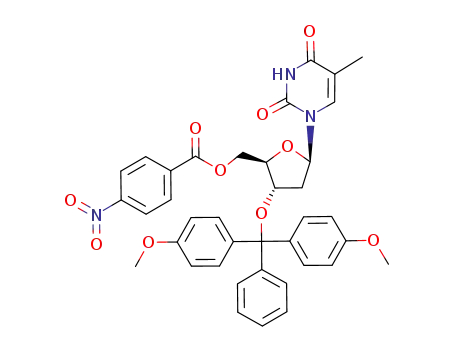 Molecular Structure of 180335-81-3 (3'-O-(4,4'-dimethoxytrityl)-5'-O-(4-nitrobenzoyl)thymidine)