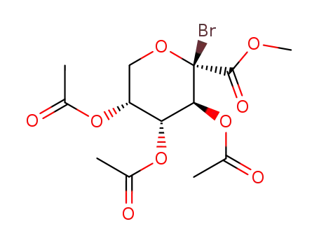 Molecular Structure of 225937-33-7 (methyl (3,4,5-tri-O-acetyl-β-D-arabino-hex-2-ulopyranosyl)onate bromide)