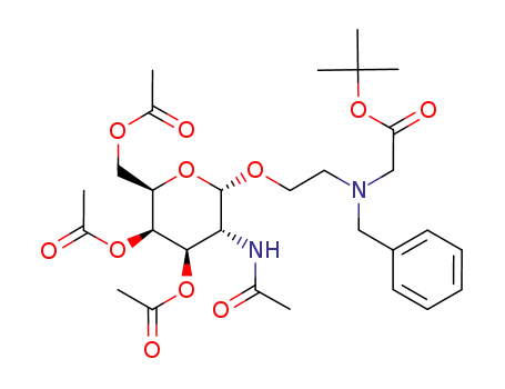 {Benzyl-[2-((2S,3R,4R,5R,6R)-4,5-diacetoxy-6-acetoxymethyl-3-acetylamino-tetrahydro-pyran-2-yloxy)-ethyl]-amino}-acetic acid tert-butyl ester