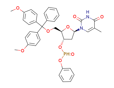 Molecular Structure of 160056-33-7 (Thymidine, 5'-O-[bis(4-methoxyphenyl)phenylmethyl]-, 3'-(phenyl
phosphonate))