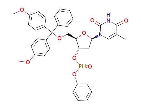 Thymidine, 5'-O-[bis(4-methoxyphenyl)phenylmethyl]-, 3'-(phenyl
phosphonate)