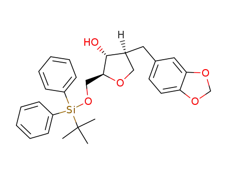 (2S,3R,4S)-4-Benzo[1,3]dioxol-5-ylmethyl-2-(tert-butyl-diphenyl-silanyloxymethyl)-tetrahydro-furan-3-ol