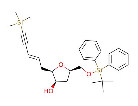(2R,3R,5R)-5-(tert-Butyl-diphenyl-silanyloxymethyl)-2-((E)-5-trimethylsilanyl-pent-2-en-4-ynyl)-tetrahydro-furan-3-ol