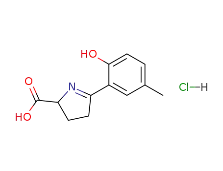 3,4-DIHYDRO-5-(2-HYDROXY-5-METHYLPHENYL)-2H-PYRROLE-2-CARBOXYLIC ACID, 염산염(RACEMIC)