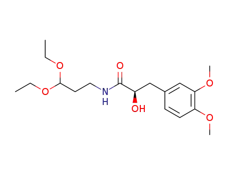Molecular Structure of 170801-80-6 ((R)-(+)-N-(3,3-Diethoxypropyl)-3-(3,4-dimethoxyphenyl)-2-hydroxypropionamide)