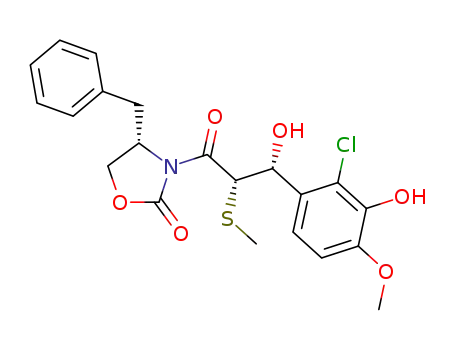 (S)-4-Benzyl-3-[(2S,3R)-3-(2-chloro-3-hydroxy-4-methoxy-phenyl)-3-hydroxy-2-methylsulfanyl-propionyl]-oxazolidin-2-one