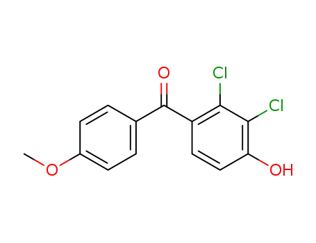 Molecular Structure of 78235-18-4 (Methanone, (2,3-dichloro-4-hydroxyphenyl)(4-methoxyphenyl)-)