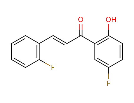 Molecular Structure of 224294-29-5 (3-(2-fluorophenyl)-1-(5-fluoro-2-hydroxyphenyl)-2-propen-1-one)