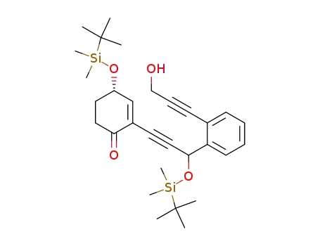 (S)-4-(tert-Butyl-dimethyl-silanyloxy)-2-{3-(tert-butyl-dimethyl-silanyloxy)-3-[2-(3-hydroxy-prop-1-ynyl)-phenyl]-prop-1-ynyl}-cyclohex-2-enone