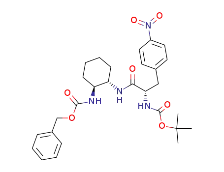 Molecular Structure of 199336-07-7 ({(1S,2S)-2-[(S)-2-tert-Butoxycarbonylamino-3-(4-nitro-phenyl)-propionylamino]-cyclohexyl}-carbamic acid benzyl ester)