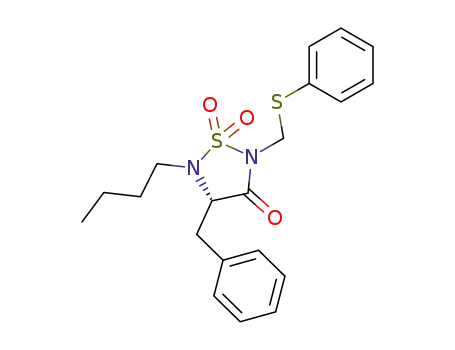 (S)-4-Benzyl-5-butyl-1,1-dioxo-2-phenylsulfanylmethyl-1λ<sup>6</sup>-[1,2,5]thiadiazolidin-3-one