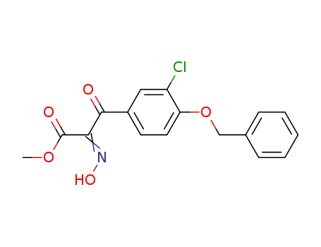 Molecular Structure of 184841-32-5 (Benzenepropanoic acid,
3-chloro-a-(hydroxyimino)-b-oxo-4-(phenylmethoxy)-, methyl ester)