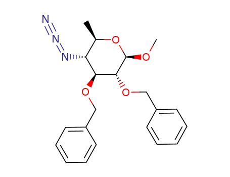 Molecular Structure of 43086-96-0 (methyl 4-azido-2,3-di-O-benzyl-4,6-dideoxy-β-D-glucoside)