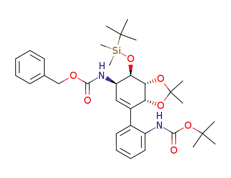 [(3aR,4R,5R,7aR)-7-(2-tert-Butoxycarbonylamino-phenyl)-4-(tert-butyl-dimethyl-silanyloxy)-2,2-dimethyl-3a,4,5,7a-tetrahydro-benzo[1,3]dioxol-5-yl]-carbamic acid benzyl ester
