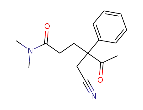 Molecular Structure of 111198-61-9 (4-cyanomethyl-N,N-dimethyl-5-oxo-4-phenylhexanamide)