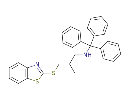 Molecular Structure of 219126-59-7 ([3-(Benzothiazol-2-ylsulfanyl)-2-methyl-propyl]-trityl-amine)
