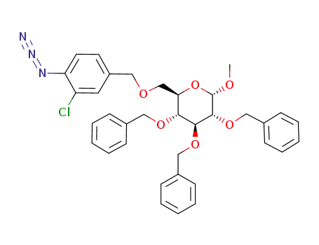 (2R,3R,4S,5R,6S)-2-(4-Azido-3-chloro-benzyloxymethyl)-3,4,5-tris-benzyloxy-6-methoxy-tetrahydro-pyran