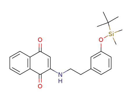 Molecular Structure of 173912-84-0 (1,4-Naphthalenedione,
2-[[2-[3-[[(1,1-dimethylethyl)dimethylsilyl]oxy]phenyl]ethyl]amino]-)