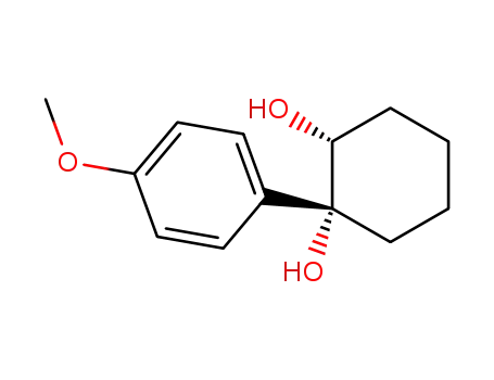 Molecular Structure of 43050-24-4 (1,2-Cyclohexanediol, 1-(4-methoxyphenyl)-, (1R,2S)-rel-)