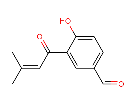 p-hydroxy-m-(3-methyl-2-butenoyloxy)benzaldehyde