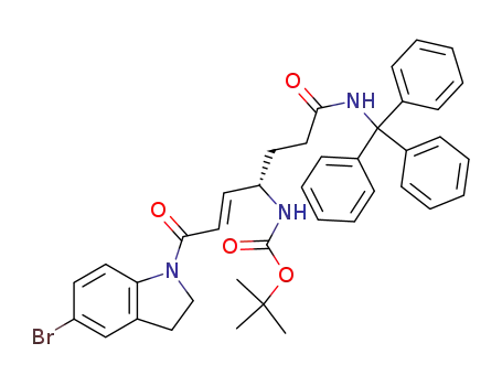 {(E)-(S)-4-(5-Bromo-2,3-dihydro-indol-1-yl)-4-oxo-1-[2-(trityl-carbamoyl)-ethyl]-but-2-enyl}-carbamic acid tert-butyl ester