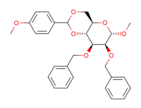 Molecular Structure of 211231-57-1 (Methyl-4,6-di-O-(4-methoxybenzylidene)-2,3-di-O-benzyl-α-D-mannopyranoside)