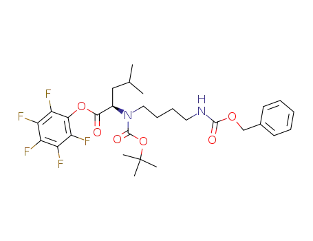 Molecular Structure of 192211-74-8 (D-Leucine,
N-[(1,1-dimethylethoxy)carbonyl]-N-[4-[[(phenylmethoxy)carbonyl]amino]
butyl]-, pentafluorophenyl ester)