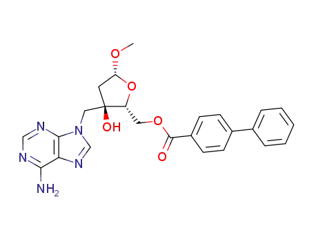 Methyl 3-C-(adenin-9-ylmethyl)-2-deoxy-5-O-(4-phenylbenzoyl)-β-D-erythro-pentofuranoside
