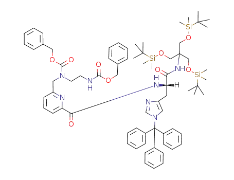 [2-(Benzyloxycarbonyl-{6-[(S)-1-[2-(tert-butyl-dimethyl-silanyloxy)-1,1-bis-(tert-butyl-dimethyl-silanyloxymethyl)-ethylcarbamoyl]-2-(1-trityl-1H-imidazol-4-yl)-ethylcarbamoyl]-pyridin-2-ylmethyl}-amino)-ethyl]-carbamic acid benzyl ester