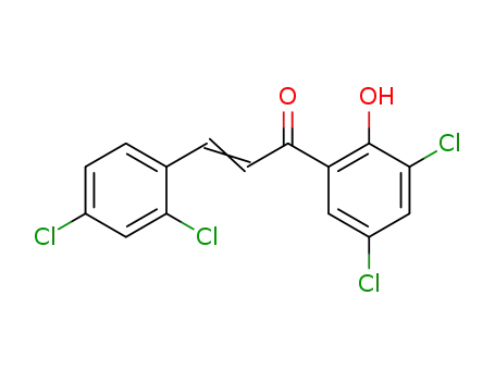Molecular Structure of 70308-53-1 (2-Propen-1-one,
1-(3,5-dichloro-2-hydroxyphenyl)-3-(2,4-dichlorophenyl)-)