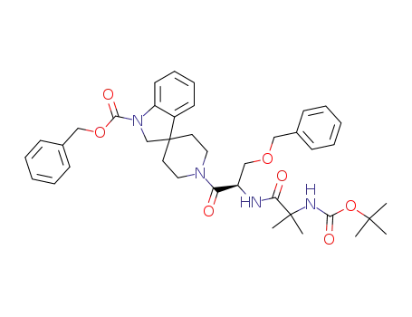 Spiro[3H-indole-3,4'-piperidine]-1(2H)-carboxylic acid,
1'-[(2R)-2-[[2-[[(1,1-dimethylethoxy)carbonyl]amino]-2-methyl-1-oxoprop
yl]amino]-1-oxo-3-(phenylmethoxy)propyl]-, phenylmethyl ester