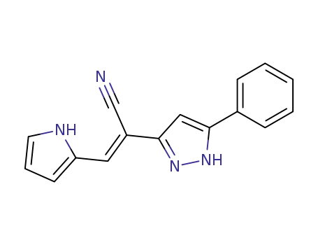 2-(5-phenyl-1<i>H</i>-pyrazol-3-yl)-3-(1<i>H</i>-pyrrol-2-yl)-acrylonitrile