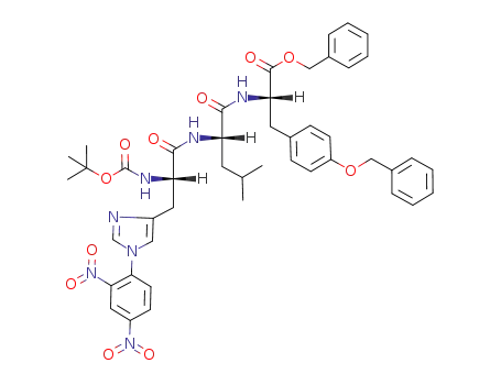 Molecular Structure of 226545-68-2 (N<sup>α</sup>-tert-butoxycarbonyl-N<sup>im</sup>-2,4-dinitrophenyl-L-histidyl-L-leucyl-O-benzyl-L-tyrosine benzyl ester)