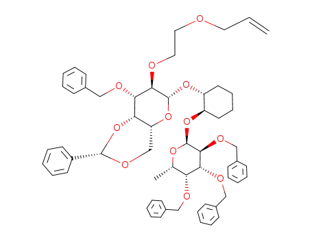 (2S,4aR,6R,7R,8S,8aS)-7-(2-Allyloxy-ethoxy)-8-benzyloxy-2-phenyl-6-[(1R,2R)-2-((2S,3S,4R,5R,6S)-3,4,5-tris-benzyloxy-6-methyl-tetrahydro-pyran-2-yloxy)-cyclohexyloxy]-hexahydro-pyrano[3,2-d][1,3]dioxine