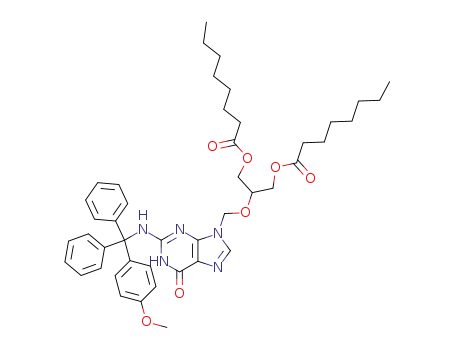 Octanoic acid 2-(2-{[(4-methoxy-phenyl)-diphenyl-methyl]-amino}-6-oxo-1,6-dihydro-purin-9-ylmethoxy)-3-octanoyloxy-propyl ester