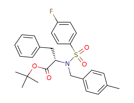 Molecular Structure of 245364-96-9 (2-[(4-fluoro-benzenesulfonyl)-(4-methyl-benzyl)-amino]-3-phenyl-propionic acid <i>tert</i>-butyl ester)