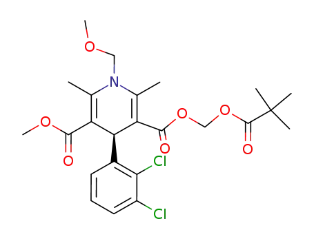 Molecular Structure of 141600-78-4 ((S)-(+)-methyl pivaloyloxymethyl 4-(2,3-dichlorophenyl)-1,4-dihydro-1-(methoxymethyl)-2,6-dimethyl-3,5-pyridinedicarboxylate)