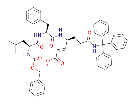 (E)-(S)-4-[(S)-2-((S)-2-Benzyloxycarbonylamino-4-methyl-pentanoylamino)-3-phenyl-propionylamino]-6-(trityl-carbamoyl)-hex-2-enoic acid methyl ester