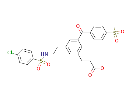 3-[2-[(4-Chlorophenyl)sulphonylamino]ethyl]-5-(4-methylsulphonylbenzoyl)benzenepropanoic acid