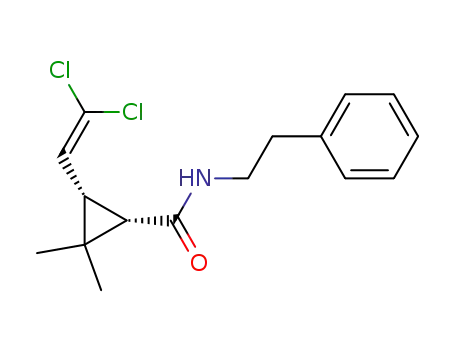 Molecular Structure of 297146-88-4 (3-(2,2-dichloroethenyl)-2,2-dimethyl-N-(2-phenylethyl)cyclopropanecarboxamide)