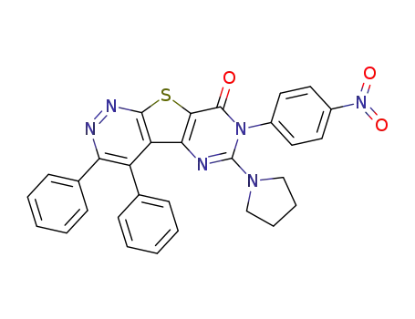 7-{4-nitrophenyl}-3,4-diphenyl-6-(1-pyrrolidinyl)pyrimido[4',5':4,5]thieno[2,3-c]pyridazin-8(7H)-one